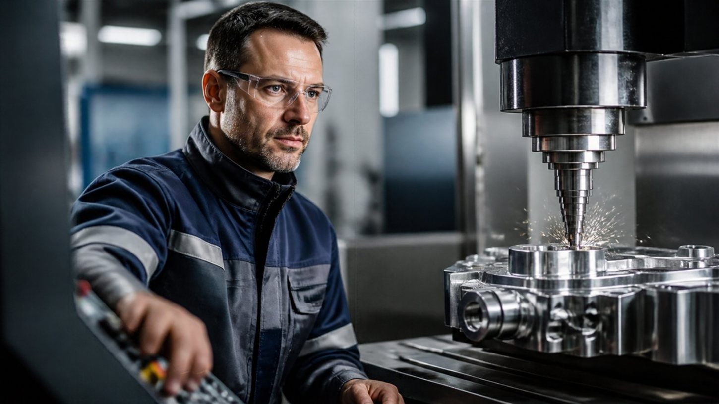 Maschinenbediener in Multinorm-Arbeitsjacke