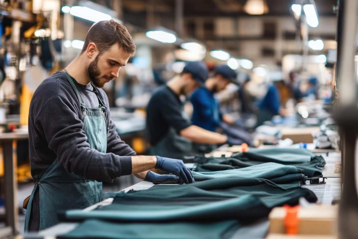 Textile production on the factory floor