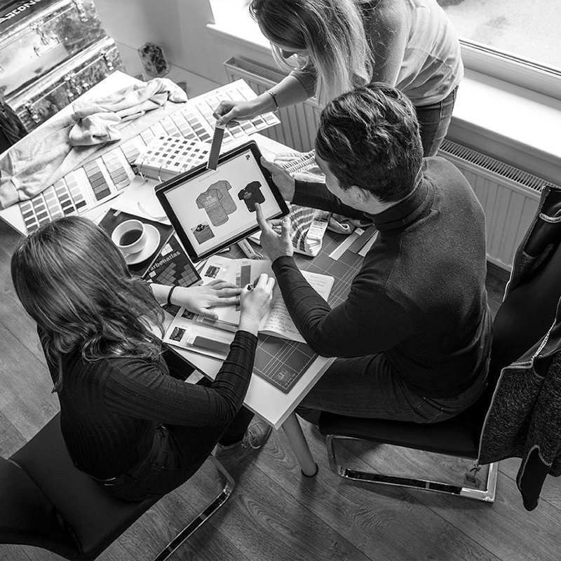 Design team developing a collection